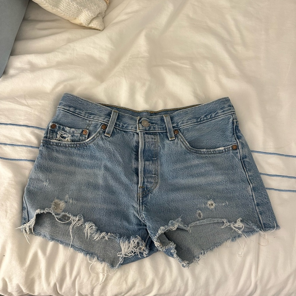 Levi's Blue Jean Shorts Distressed Cut-Offs